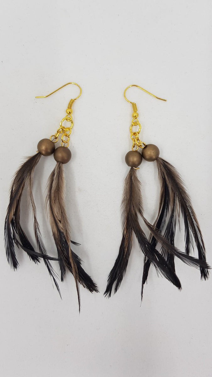 Emu hot sale feather earrings