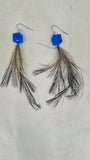 Emu Feather earrings silver hook