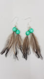 Emu Feather earrings silver hook